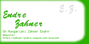 endre zahner business card